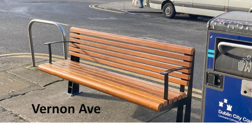 New bench at Vernon Ave